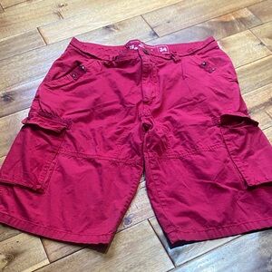 Old Skool Red Cargo Shorts